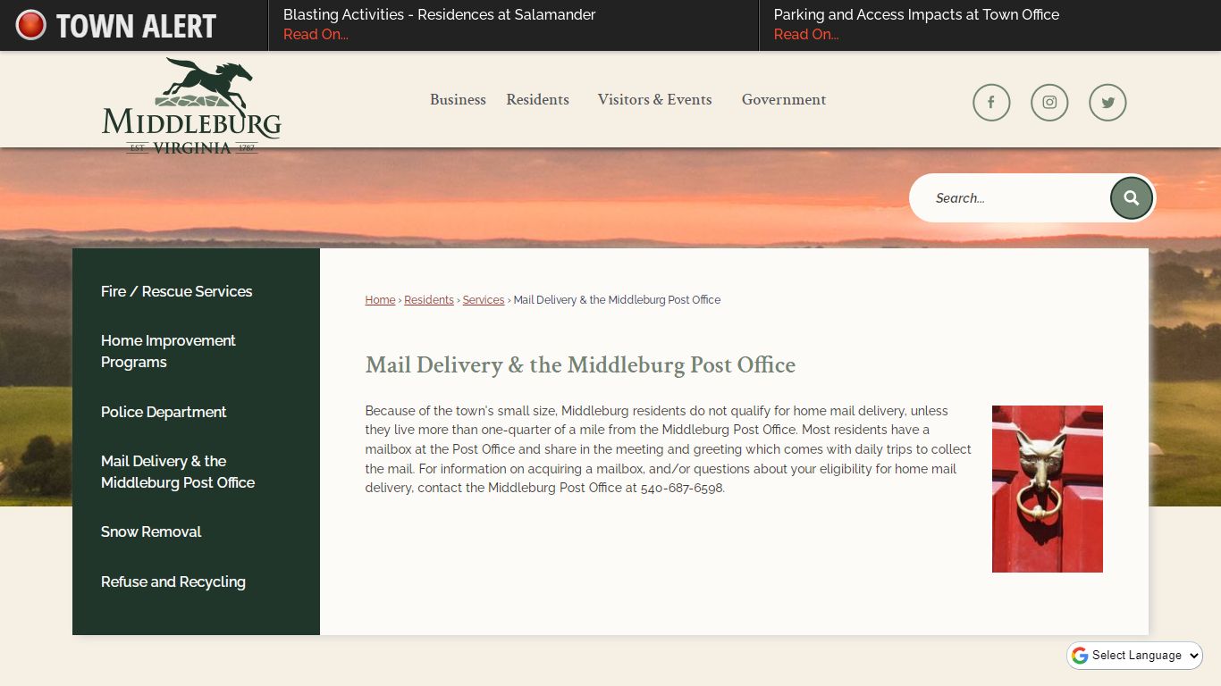 Mail Delivery & the Middleburg Post Office | Middleburg, VA